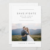Elegantes minimalistisches Foto Hochzeit speichern Save The Date (Vorne/Hinten)