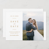 Elegantes minimalistisches Foto Hochzeit speichern Save The Date (Vorne/Hinten)