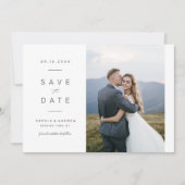 Elegantes minimalistisches Foto Hochzeit speichern Save The Date (Vorderseite)