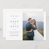 Elegantes minimalistisches Foto Hochzeit speichern Save The Date (Vorne/Hinten)