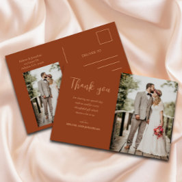 Elegantes Minimalistisches Foto Hochzeit Vielen Da Postkarte
