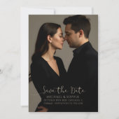 Elegantes Minimalistisches Foto Hochzeitsankündigu Save The Date (Vorderseite)