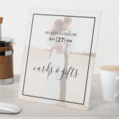 Elegantes Minimalistisches Foto Hochzeitskarten un Sockelschild (In Situ)