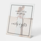 Elegantes Minimalistisches Foto Hochzeitskarten un Sockelschild (Vorderseite)
