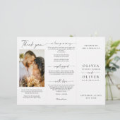 Elegantes Minimalistisches Foto Hochzeitsprogramm (Stehend Vorderseite)