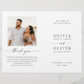 Elegantes Minimalistisches Foto Hochzeitsprogramm (Vorderseite)