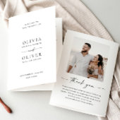 Elegantes Minimalistisches Foto Hochzeitsprogramm