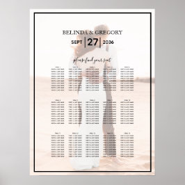 Elegantes Minimalistisches Foto Hochzeitssattel Poster