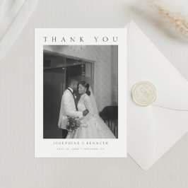 Elegantes Minimalistisches Foto Kalligraphie Hochz Dankeskarte