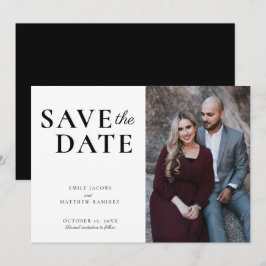 Elegantes Minimalistisches Foto mit traditionellem Save The Date
