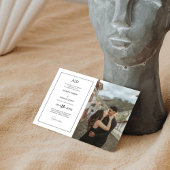 Elegantes Minimalistisches Foto Monogram Wedding Einladung