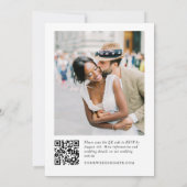 Elegantes Minimalistisches Foto QR-Code Hochzeit Einladung (Rückseite)