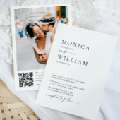 Elegantes Minimalistisches Foto QR-Code Hochzeit Einladung