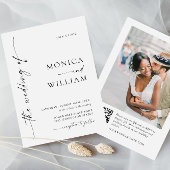 Elegantes Minimalistisches Foto QR-Code Hochzeit Einladung