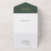 Elegantes Minimalistisches Foto Royal Green Weddin All In One Einladung (Außenbereich)