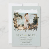 Elegantes Minimalistisches Foto Save the Date (Rückseite)