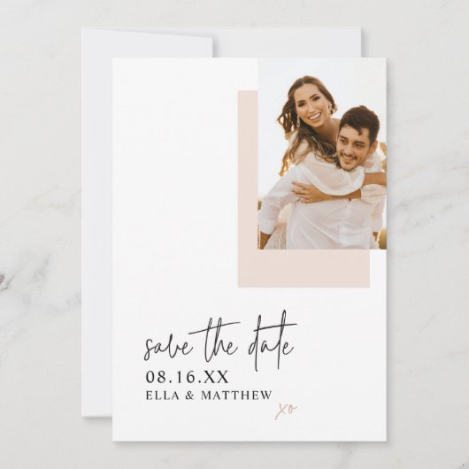Elegantes Minimalistisches Foto Save the Date (Vorderseite)