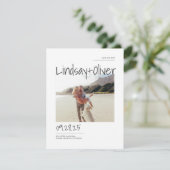 Elegantes Minimalistisches Foto Save The Date (Stehend Vorderseite)