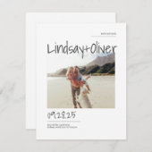 Elegantes Minimalistisches Foto Save The Date (Vorne/Hinten)