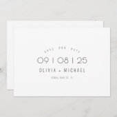 Elegantes Minimalistisches Foto Save The Date (Vorne/Hinten)