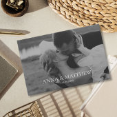 Elegantes Minimalistisches Foto Schwarz & Weiß Hoc Gästebuch