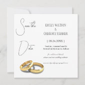 Elegantes minimalistisches Foto von Goldring Save The Date (Vorderseite)
