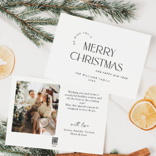 Elegantes Minimalistisches Foto Weihnachtsgrüßen Feiertagskarte