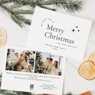 Elegantes Minimalistisches Foto Weihnachtsgrüßen Feiertagskarte