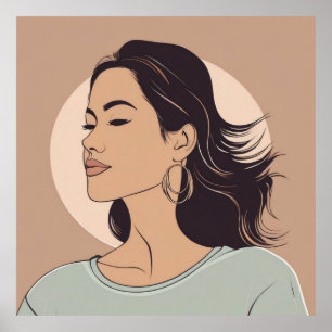Elegantes Minimalistisches Frauenportrait - Modern Poster