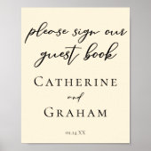 Elegantes Minimalistisches Gästebuchposter von Ivo Poster (Vorne)