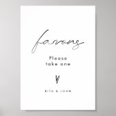 Elegantes Minimalistisches Gefallen beim Hochzeits Poster (Vorne)