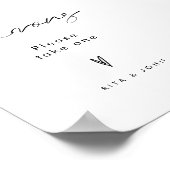 Elegantes Minimalistisches Gefallen beim Hochzeits Poster (Ecke)