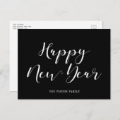 Elegantes minimalistisches Glück Neues Jahr Postkarte (Vorne/Hinten)