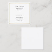 Elegantes Minimalistisches Gold Look Trendy Berufl Quadratische Visitenkarte (Vorne/Hinten)