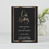 Elegantes, minimalistisches Gold Save the Date (Stehend Vorderseite)