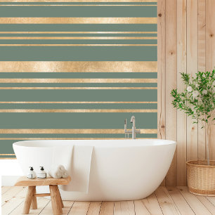 Elegantes Minimalistisches Gold und grüne Linie Tapete