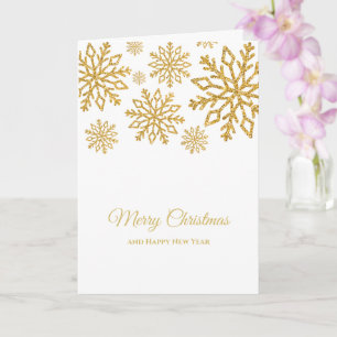 Elegantes Minimalistisches Gold und Weiß Frohe Wei Karte