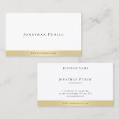 Elegantes Minimalistisches Gold Weiß Modernes Beru Visitenkarte (Vorne/Hinten)