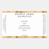 Elegantes Minimalistisches Gold & White Cosmetics- Rechteckiger Aufkleber (Vorderseite)