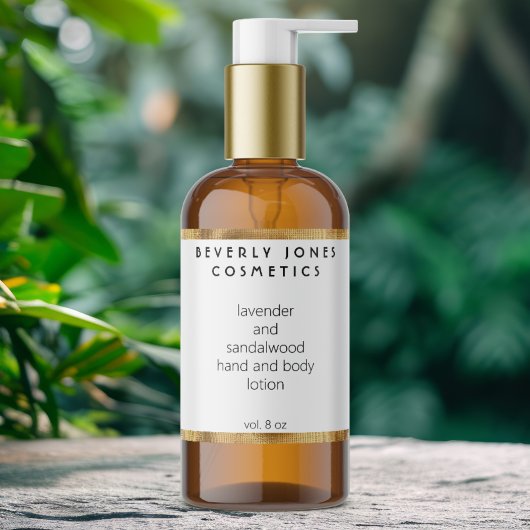 Elegantes Minimalistisches Gold & White Cosmetics- Rechteckiger Aufkleber