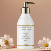 Elegantes Minimalistisches Gold & White Cosmetics- Rechteckiger Aufkleber