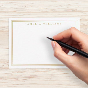 Elegantes Minimalistisches Gold Zwei Grenzen Mitteilungskarte