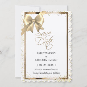 Elegantes, minimalistisches Goldband Save the Date