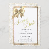 Elegantes, minimalistisches Goldband Save the Date (Vorne/Hinten)