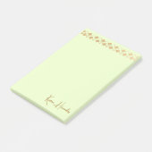 Elegantes Minimalistisches goldenes Akzentgrün Post-it Klebezettel (angewinkelt)