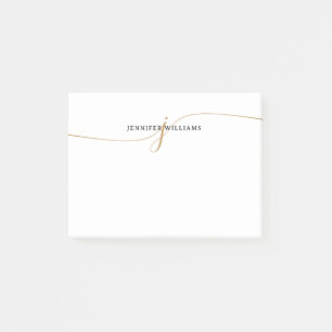 Elegantes minimalistisches goldenes Kalligrafie-Mo Post-it Klebezettel