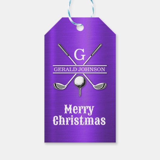 Elegantes Minimalistisches Golf Monogram Design Geschenkanhänger (Vorderseite)