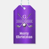 Elegantes Minimalistisches Golf Monogram Design Geschenkanhänger (Rückseite)