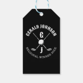 Elegantes Minimalistisches Golf Monogram Design Geschenkanhänger (Rückseite)