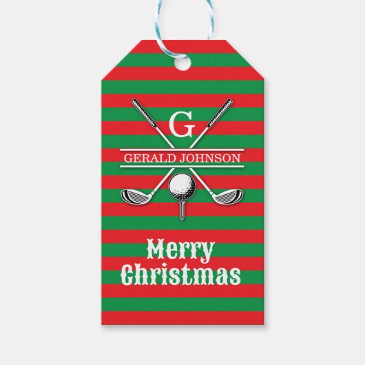 Elegantes Minimalistisches Golf Monogram Design Geschenkanhänger (Vorderseite)